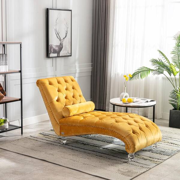 mustard chaise lounge chair