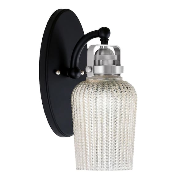 Unbranded Decatur 1-Light Matte Black and Brushed Nickel Wall Sconce