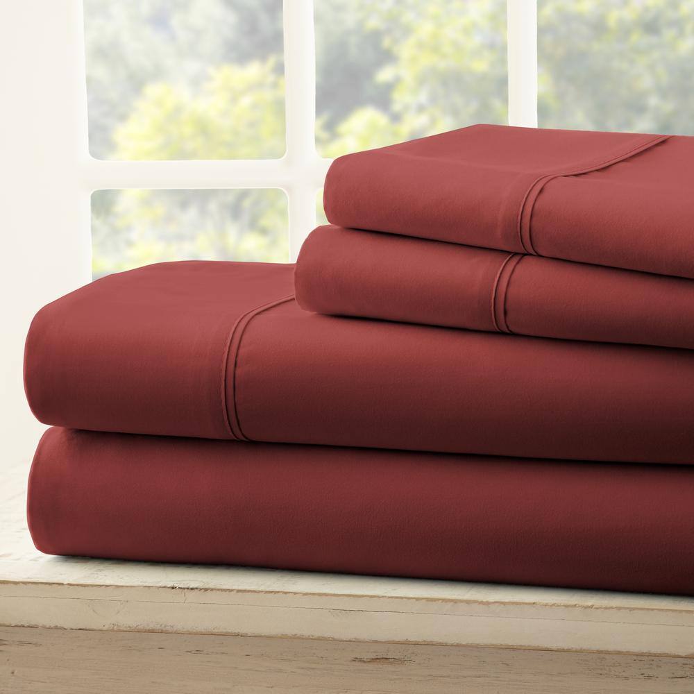 Burgundy Queen Ultra Soft Microfiber Bed Sheet Set