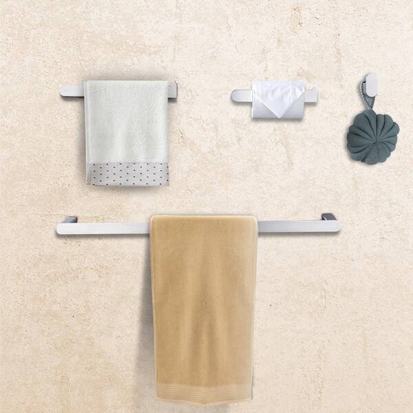 4-Piece Bath Hardware Set with Mounting Hardware in Brushed Nickel