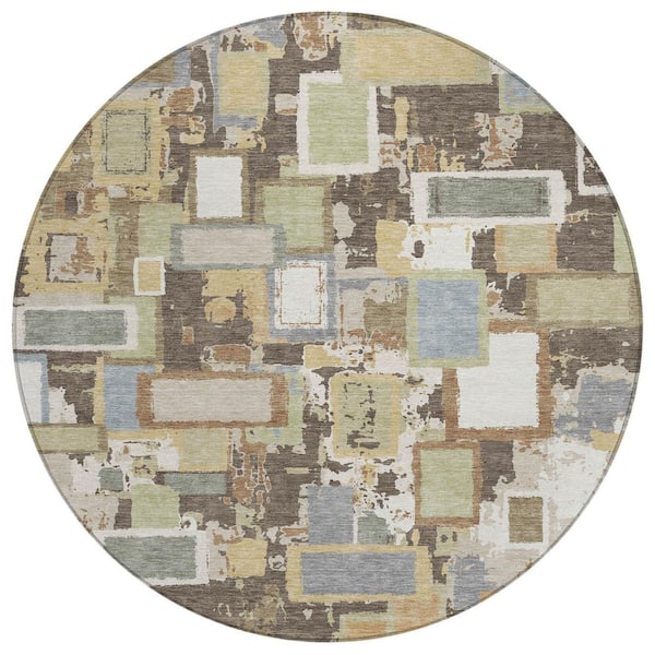 Addison Rugs Chantille Machine Washable Indoor/Outdoor Abstract ACN2246 Brown 8 ft. x 8 ft. Area Rug
