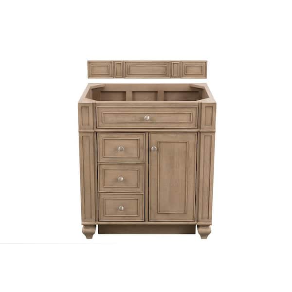 James Martin Vanities Bristol 30 in. W x 22.5 in. D x 32.8 in. H Single Vanity Cabinet Without Top in Whitewashed Walnut