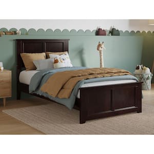 Charlotte Espresso Black Solid Wood Frame Twin Low Profile Platform Bed with Matching Footboard
