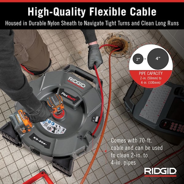 RIDGID 2 in. (50 mm), 2 Chain K9-204+ FlexShaft Knocker Cable
