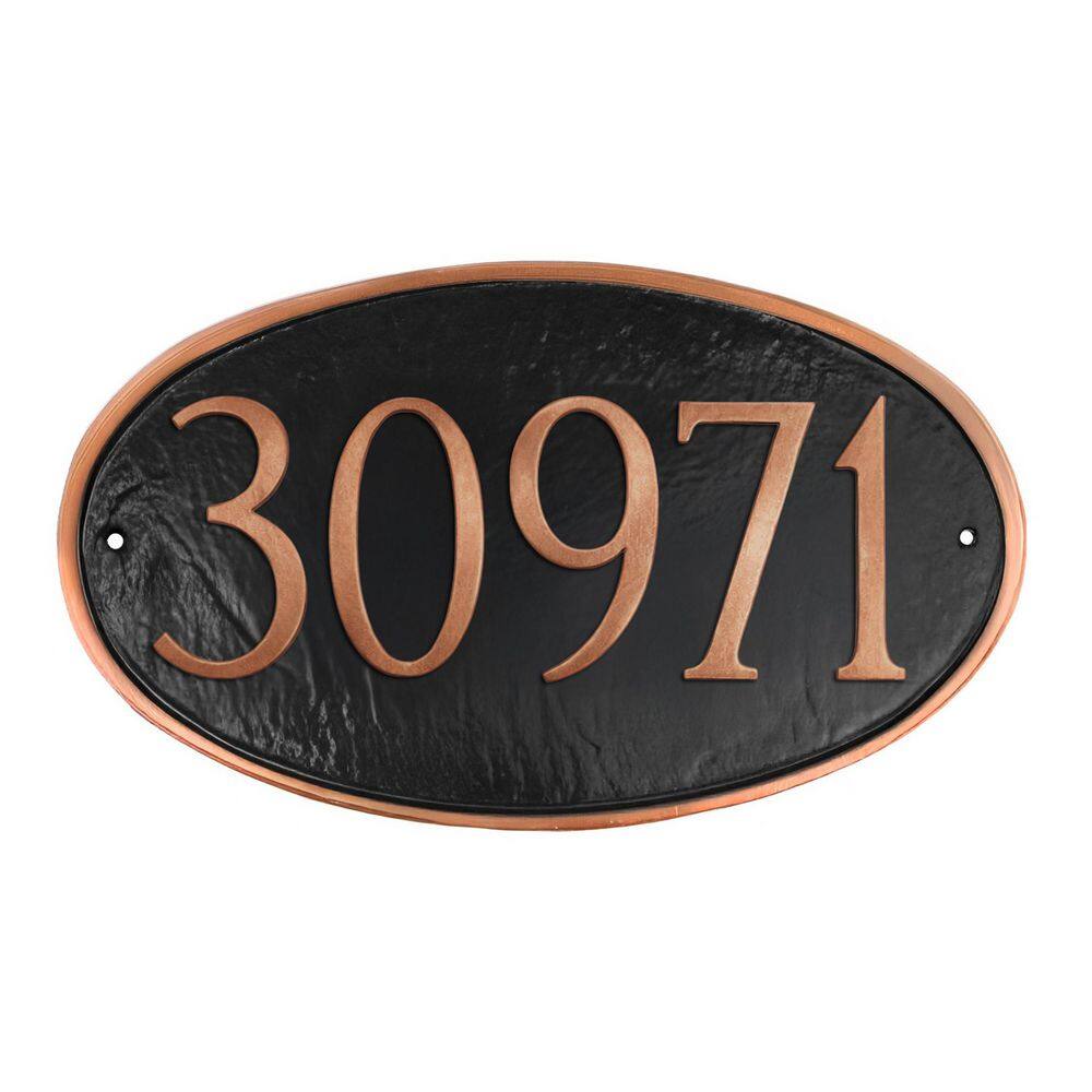 Classic Oval Standard Address Sign Plaque - Black/Copper price history on PriceWatchPro