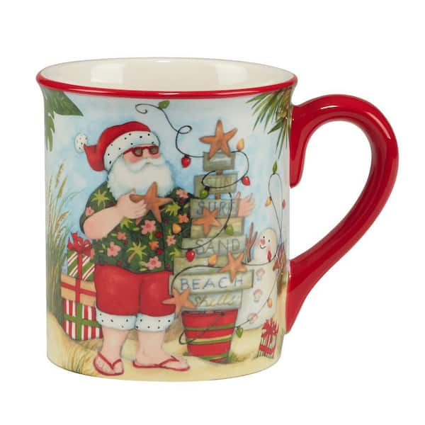 Gibson Home Holiday Santa 15 Oz. Funky Shape Mug, Glasses & Drinkware, Household