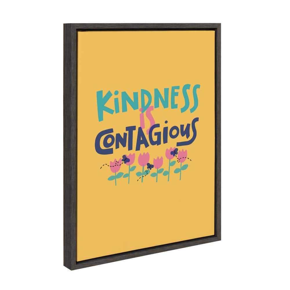 Kate and Laurel Words, Black Framed Canvas Art Print, 18x24