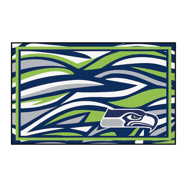 FANMATS Seattle Seahawks Patterned XFIT 4 ft. x 6 ft. Plush Area Rug