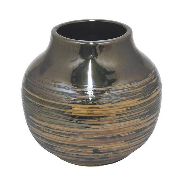 THREE HANDS Modern Style Brown Ceramic Decorative Vase