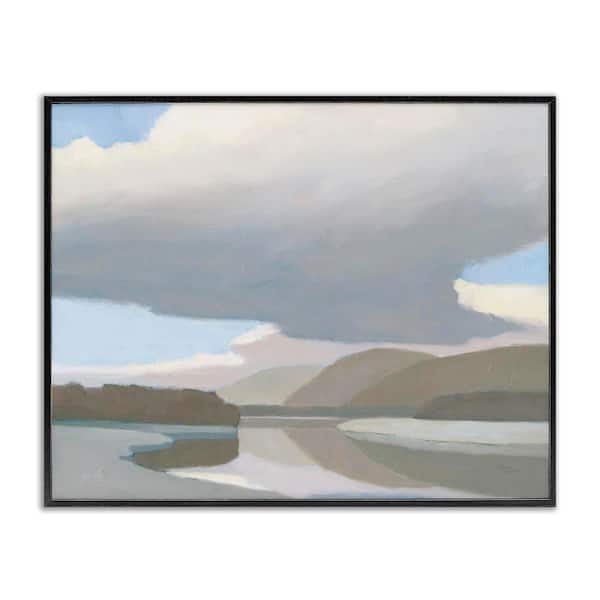 Stupell Industries Mountain Reflections Abstraction by Wellington Studio Black Framed Nature Giclee Art Print 16 in. x 20 in.