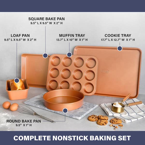 Gotham Steel 5 Piece Nonstick Bakeware Set, Oven & Dishwasher Safe