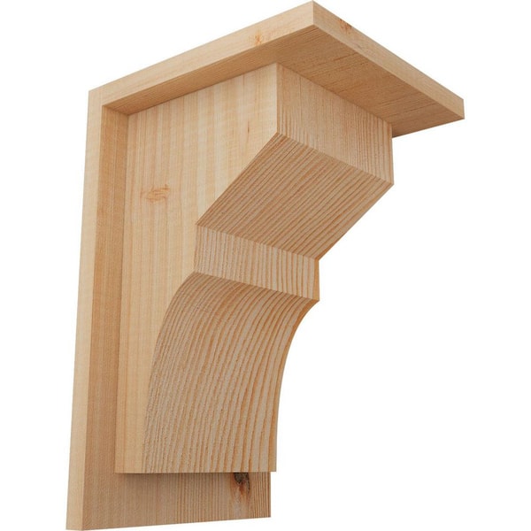 Ekena Millwork 7-1/2 in. x 8 in. x 12 in. Douglas Fir Monterey Smooth Corbel with Backplate