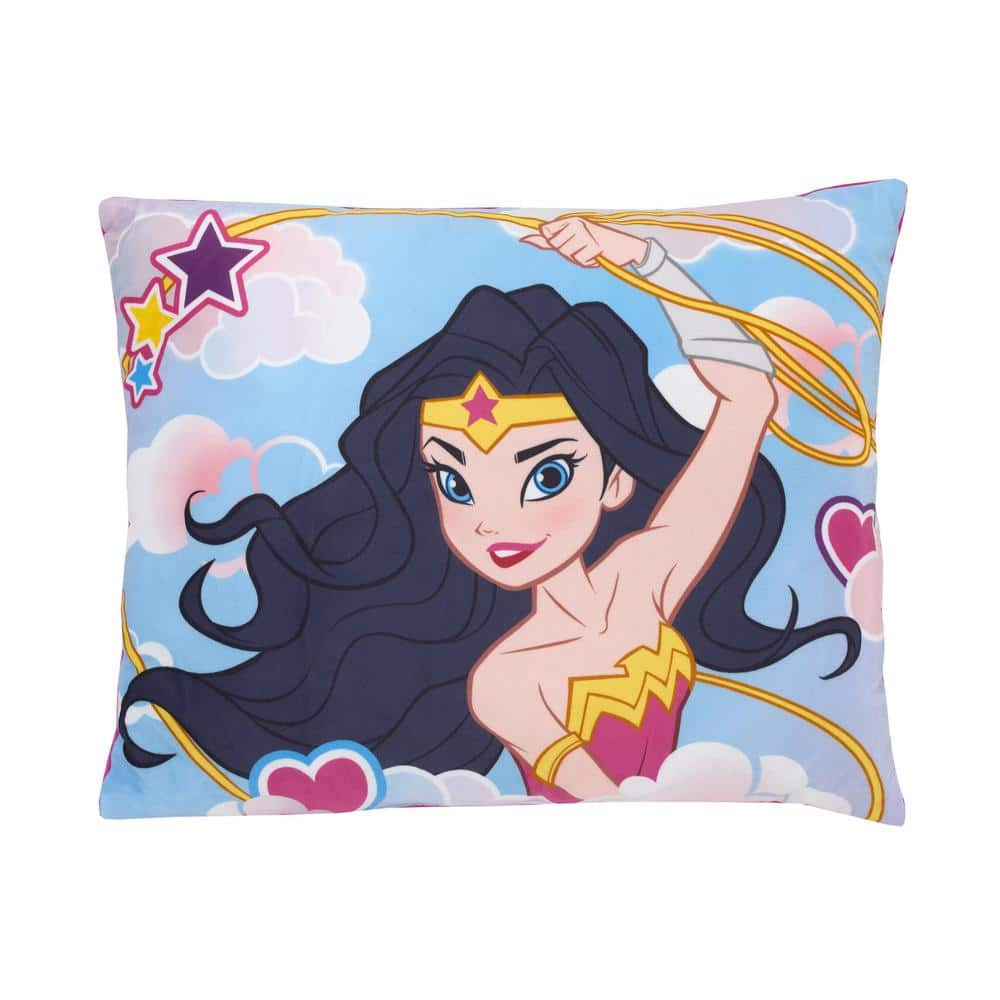 Wonder Woman Blue, Pink, and White Clouds and Hearts Plush Decorative  Toddler Throw Pillow 6392713P - The Home Depot