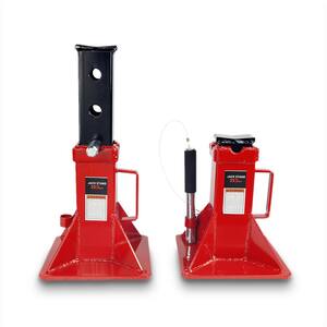 1 Pair Red Stark 10-Ton Pin Type Jack Stands High Height 20,000 lb Weight Capacity Adjustable Height 