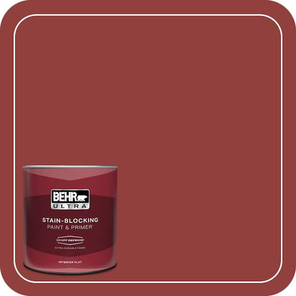 BEHR ULTRA 1 qt. #S-H-180 Awning Red Extra Durable Flat Interior Paint & Primer