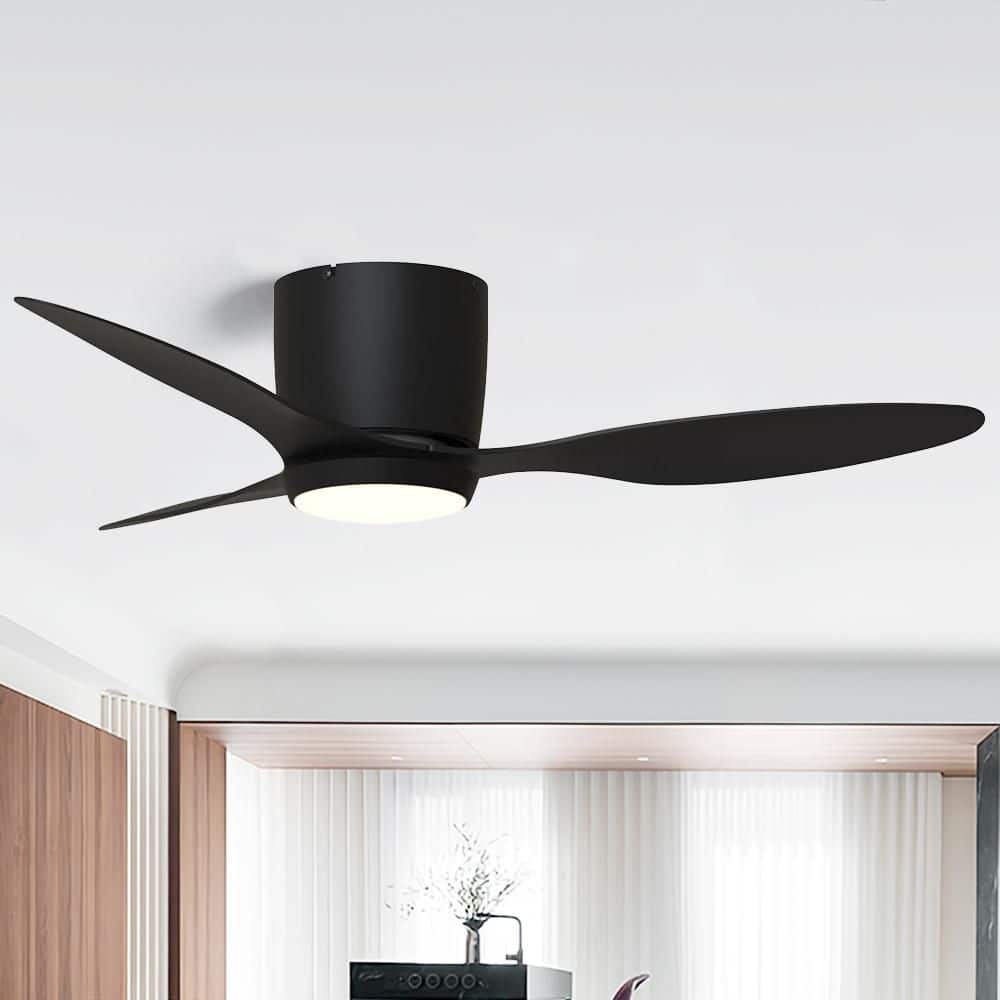 Napoli 42 in. Modern Black Flush Mount Standard LED Ceiling Fan with Color Temp and Remote Included price history on PriceWatchPro