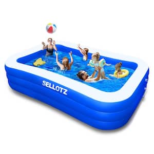 120 in. x 72 in. Rectangular 22 in. Inflatable Pool for Toddlers and Adults