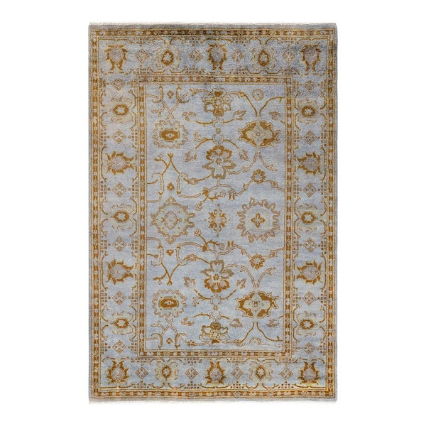 Solo Rugs Blue 4 ft. 7 in. x 6 ft. 10 in. Fine Vibrance One-of-a-Kind Hand-Knotted Area Rug