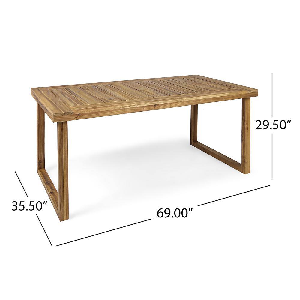 Sandblast Natural 69" Acacia Wood Patio Dining Table