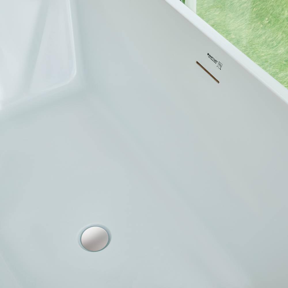 Chloe 59" White Acrylic Freestanding Soaking Bathtub