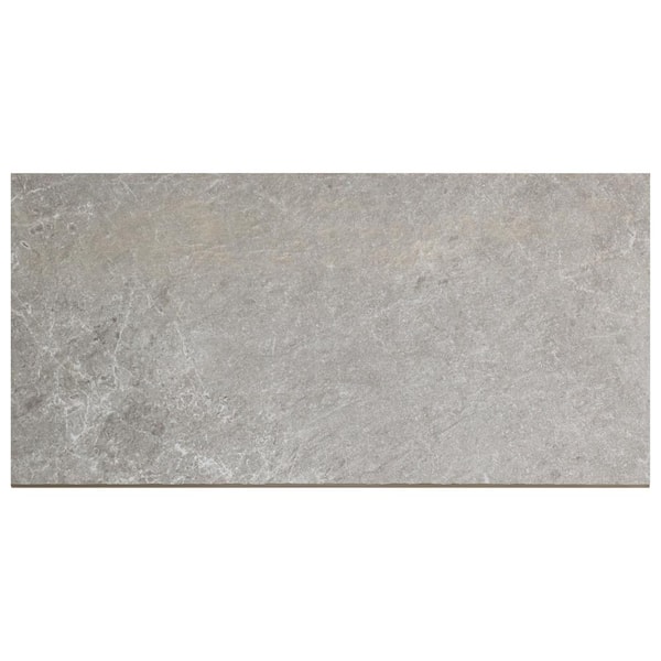 Ivy Hill Tile LithoTech 11.81 in. x 23.62 in. x 0.78 in. Silver Gray Matte Porcelain Floor Pool Coping Tile (1.93 sq. ft./Each)