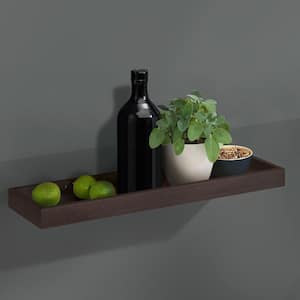 LOGGIA 23.6 in. x 5.9 in. x 1.6 in. Espresso Decorative Wall Shelf with Brackets