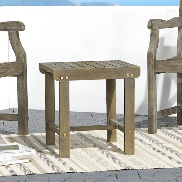 Vifah Renaissance Square Wood Outdoor Side Table