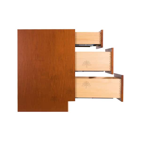 Cambridge Assembled 18x34.5x24 in. Base Cabinet with 3 Drawers in Chestnut