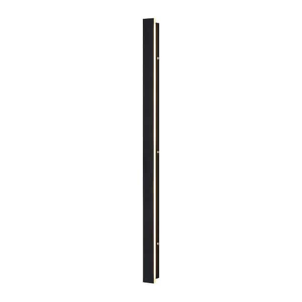 Rennnsan Hannah 39 in. Modern Linear Acrylic IP65 Waterproof Hardwired Black Outdoor Barn Wall Sconce Light, Integrated LED
