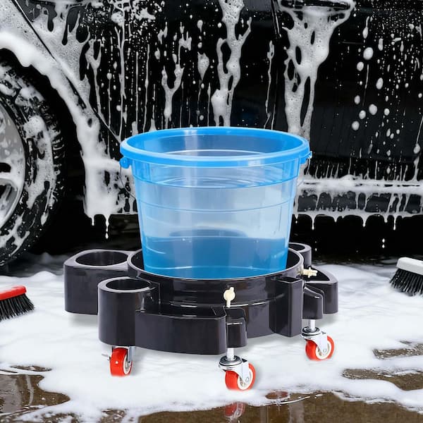 5 Gallon Black Plastic Bucket Dolly With 6 Swivel