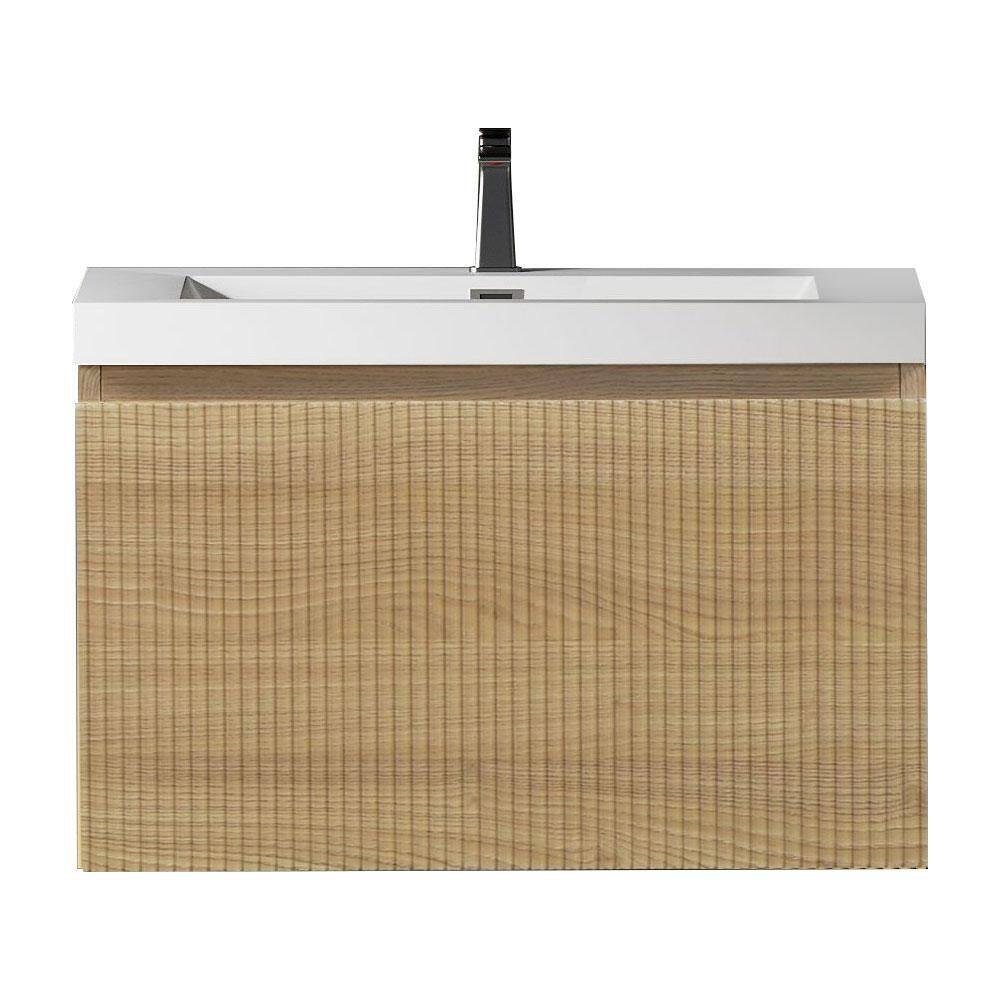 24 in. Single Sink Floating Brown Bath Vanity with White Stone Resin Sink Top Assembled price history on PriceWatchPro