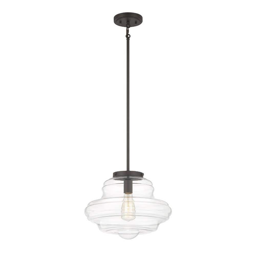 Oil Rubbed Bronze and Clear Glass Globe Pendant Light