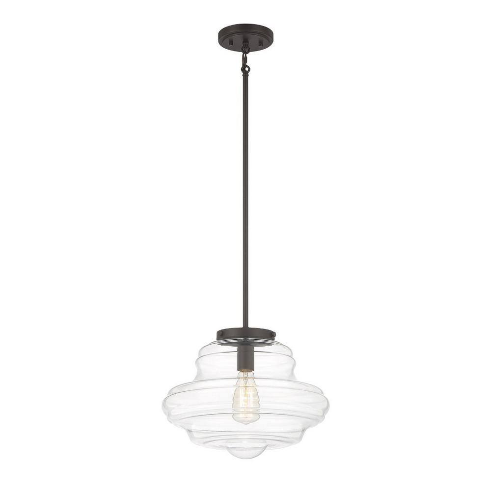 Oil Rubbed Bronze and Clear Glass Globe Pendant Light