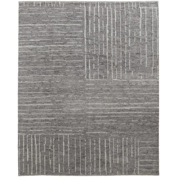 Gray, Ivory Plaid 8 ft. x 10 ft. Area Rug