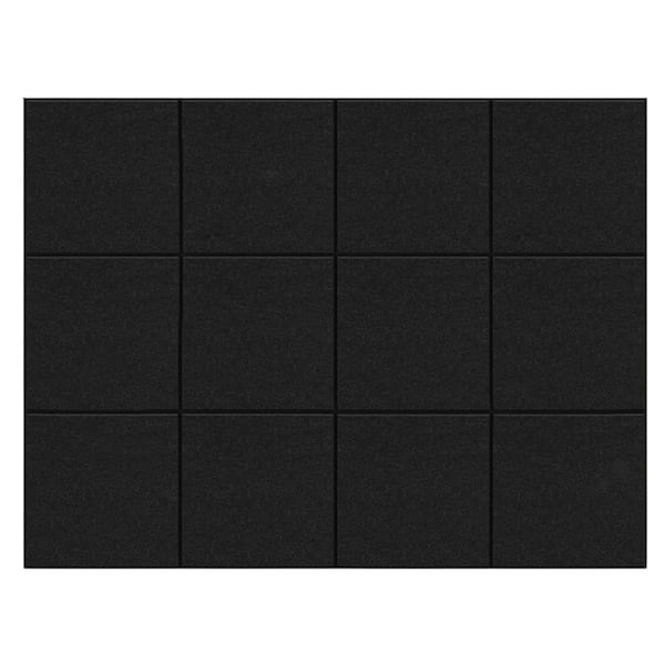 Unbranded 12 Pack Large Cork Bulletin Board 48 x 36 Felt Pin Board Tiles with Push Pins Removable Stickers Black 12 Sheets