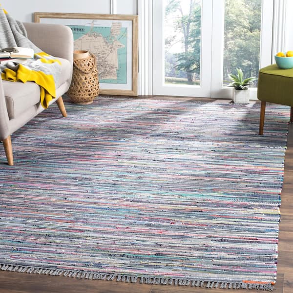 Rag Rug Aqua/Multi 4 ft. x 6 ft. Striped Area Rug