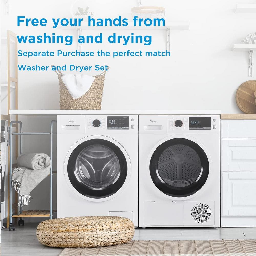 Midea 4.4 Cu. Ft. White Stackable Ventless Electric Dryer with Sensor Dry