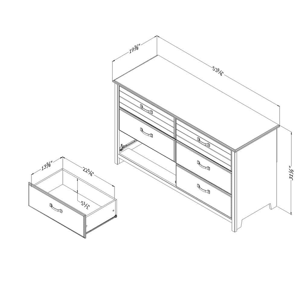 Blueberry Double Kids' Dresser with Extra Deep Drawers