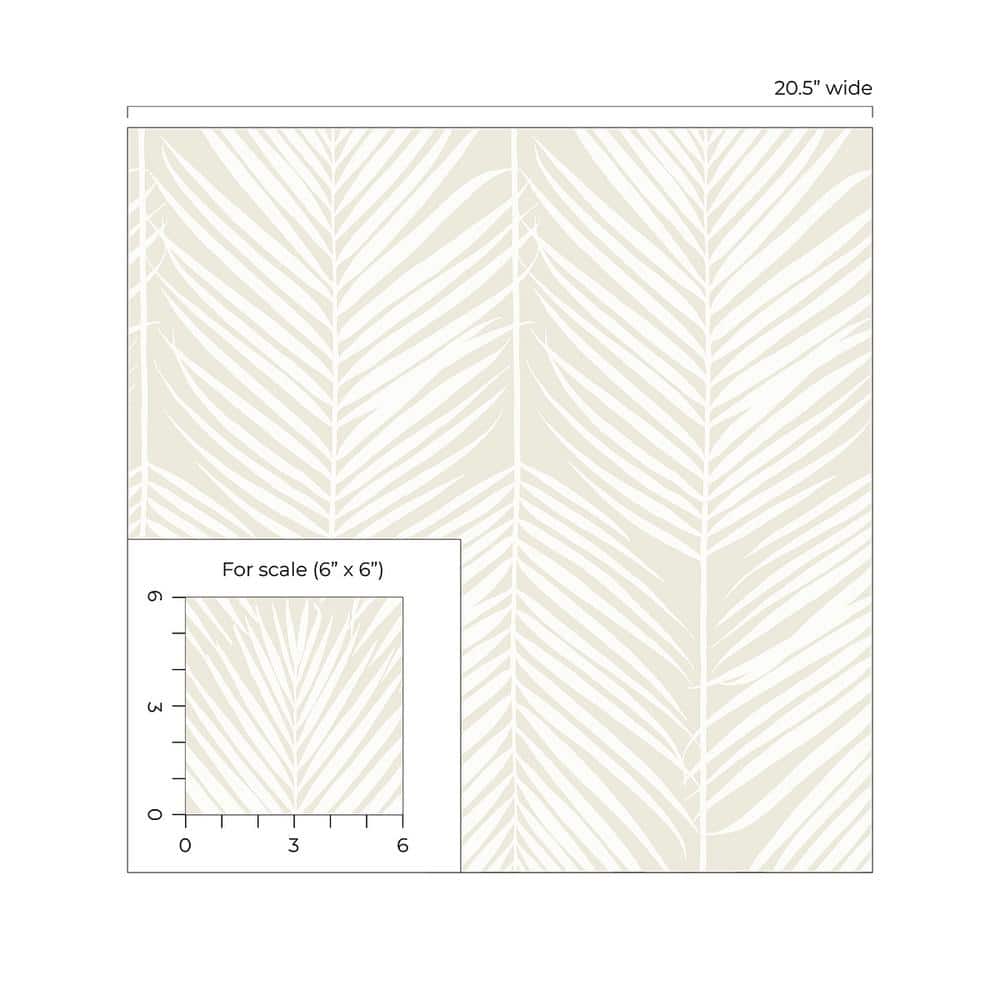 Sea Salt Palm Silhouette Vinyl Peel and Stick Wallpaper Roll