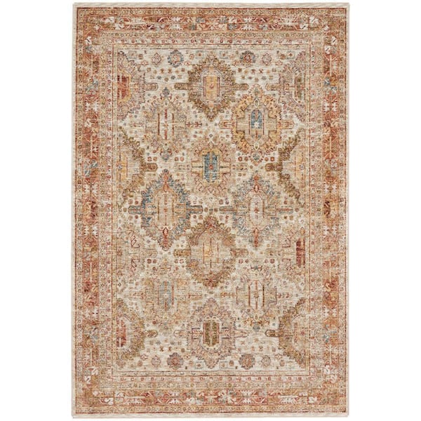Sahar Ivory/Multi 5 ft. x 8 ft. Floral Vintage Traditional Area Rug