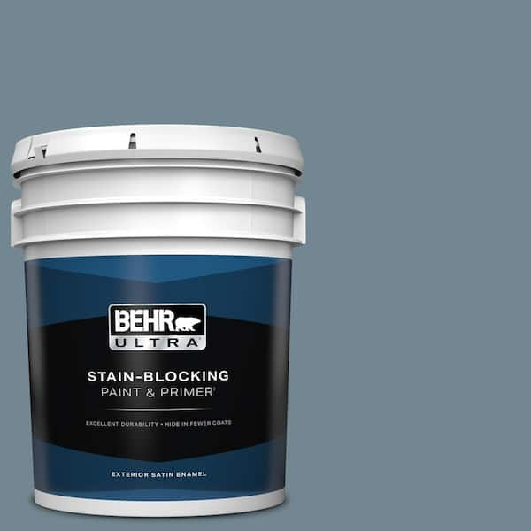 BEHR ULTRA 5 gal. Home Decorators Collection #HDC-AC-24 Lyric Blue Satin Enamel Exterior Paint & Primer