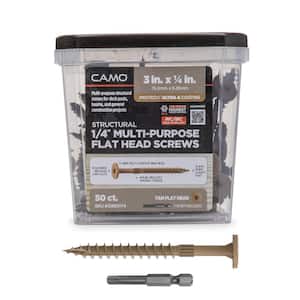 1/4 in. x 3 in. Star Drive Flat Head Multi-Purpose Structural Wood Screw - PROTECH Ultra 4 Exterior Coated (50-Pack)