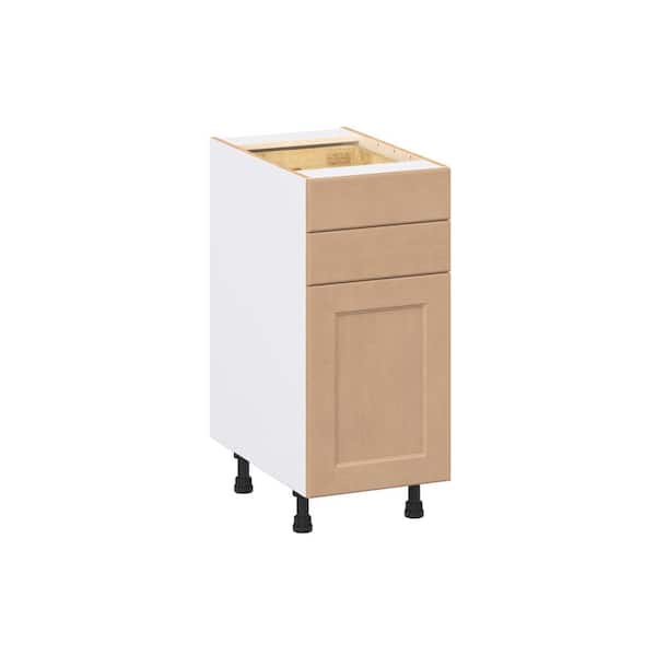 J COLLECTION Lakewood 15 in. W x 24.5 in. D x 34.5 in. H Assembled Shaker Base Kitchen Cabinet in Sugar Cookie with Two 5 in. Drawers