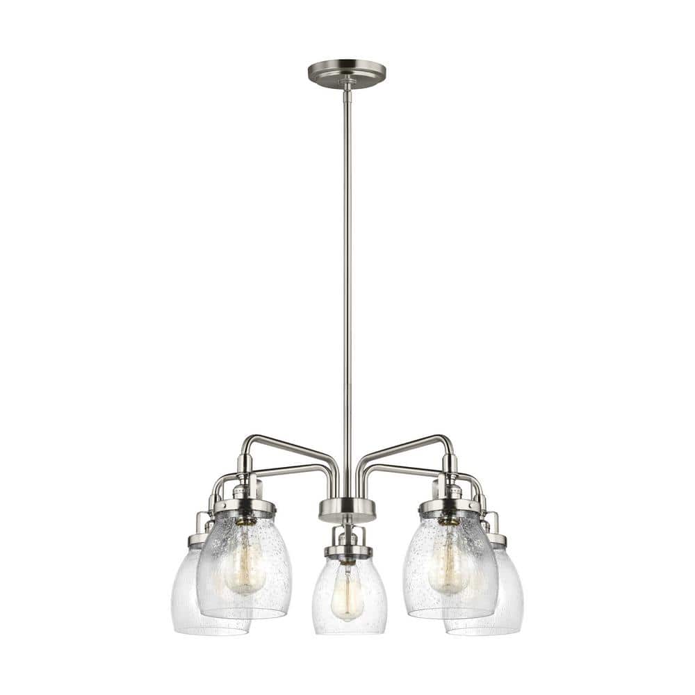 Belton 23.875" Vintage Industrial Brushed Nickel Chandelier