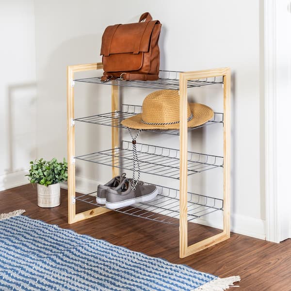 Honey Can Do 2 Tier Bamboo Shoe Rack