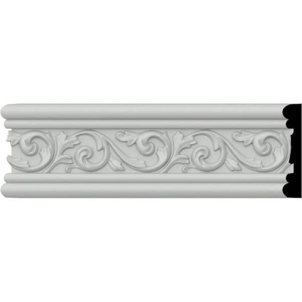 Ekena Millwork SAMPLE - 3/4 in. x 12 in. x 3-5/8 in. Polyurethane Antonio Chair Rail Moulding