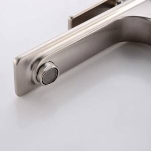 Single-Handle Single-Hole Bathroom Faucet in Brushed Nickel