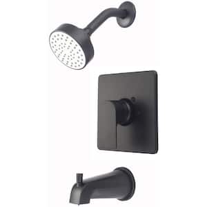 i4 1-Handle Wall Mount Tub and Shower Faucet Trim Kit in Matte Black