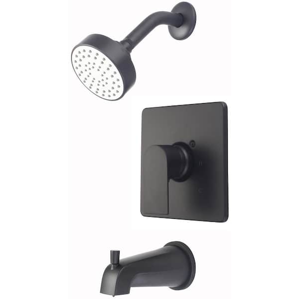 Olympia Faucets i4 1-Handle Wall Mount Tub and Shower Faucet Trim Kit in Matte Black