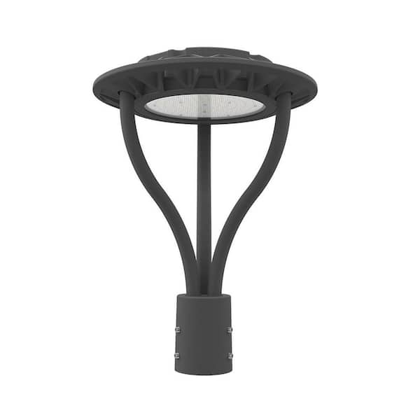 20 in. 1 Light Black Aluminum Line Voltage Outdoor Waterproof Post Light with Integrated LED